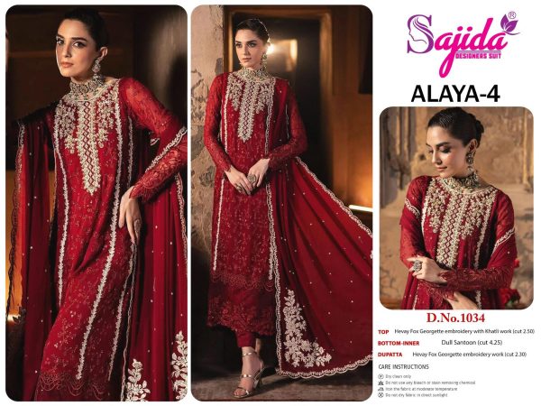 SAJIDA DESIGNERS 1033 1034 1035 ALAYA 4 SUITS