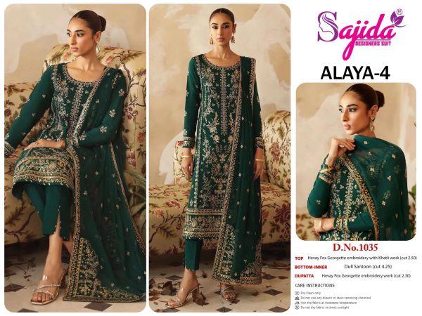 SAJIDA DESIGNERS 1033 1034 1035 ALAYA 4 SUITS