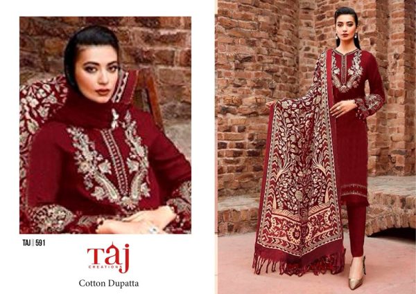 TAJ CREATIONS 591 RAYON PAKISTANI SUITS