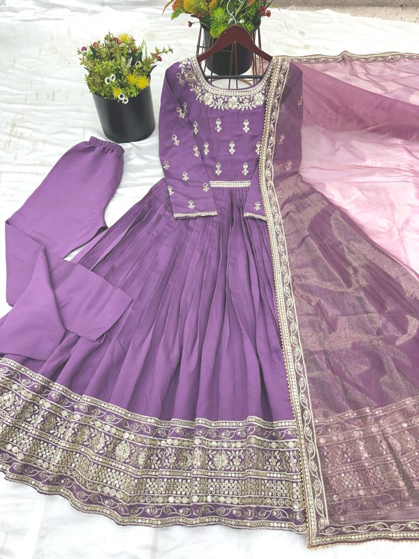 ZEEL FASHION ZF 414 DESIGNER ROMAN SILK GOWN