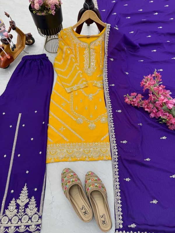 ZOYA CLOTHING ZS 7001 B CHINON SILK SHARARA SUITS