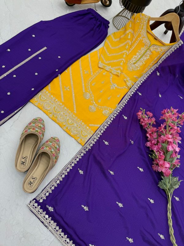 ZOYA CLOTHING ZS 7001 B CHINON SILK SHARARA SUITS