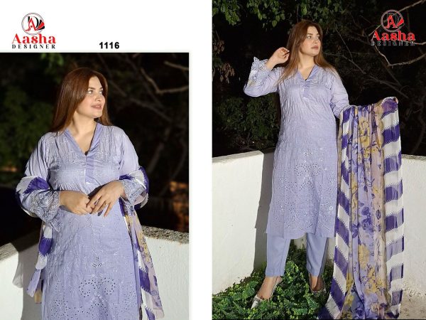 AASHA DESIGNER 1116 COTTON SALWAR SUITS