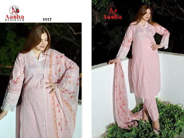 AASHA DESIGNER 1117 COTTON SALWAR SUITS