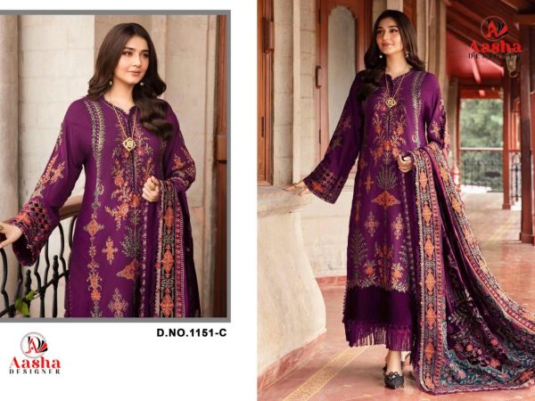 AASHA DESIGNER 1151 C PAKISTANI SUITS