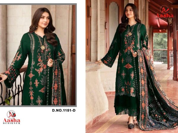 AASHA DESIGNER 1151 D PAKISTANI SUITS