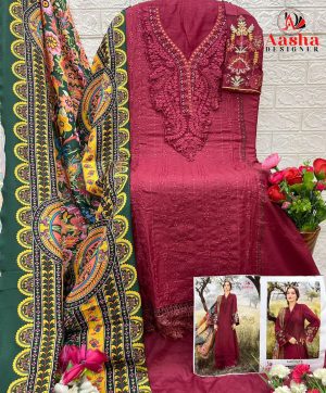 AASHA DESIGNER 1155 B RAYON PAKISTANI SUITS