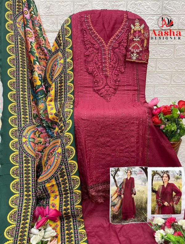 AASHA DESIGNER 1155 B RAYON PAKISTANI SUITS