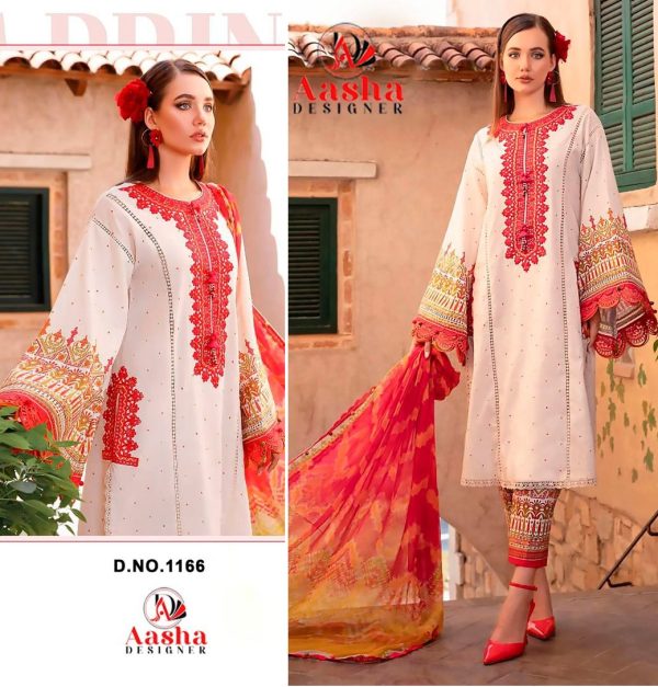 AASHA DESIGNER 1166 COTTON PAKISTANI SUITS