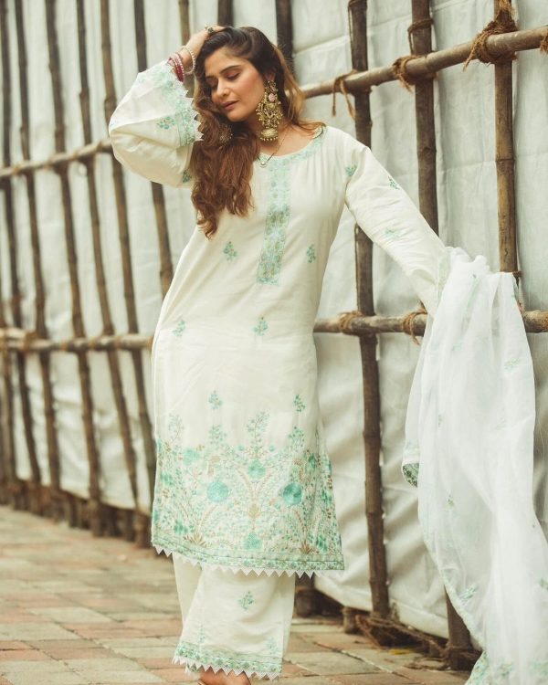 AKSHAR DESIGNER BLUE AKSHARA CHANDERI SUITS