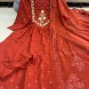 AKSHAR DESIGNER MAROON THREE PIECE SUITS SET WHOLESAE