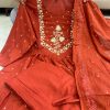 AKSHAR DESIGNER MAROON THREE PIECE SUITS SET WHOLESAE
