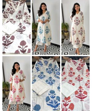 AKSHAR DESIGNER MARRIGOLD COTTON CORD SET WHOLESALE