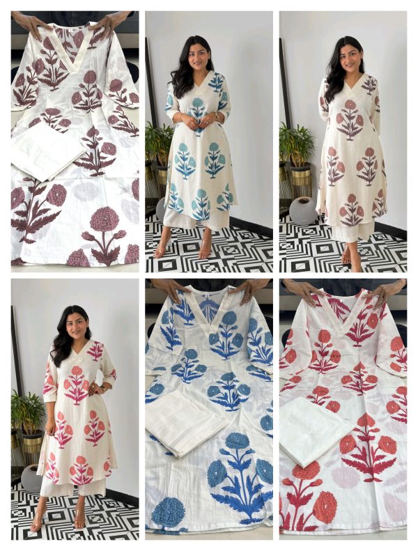 AKSHAR DESIGNER MARRIGOLD COTTON CORD SET WHOLESALE