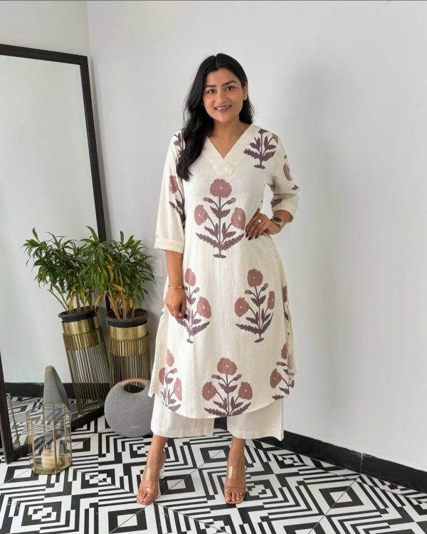 AKSHAR DESIGNER MARRIGOLD COTTON CORD SET WHOLESALE