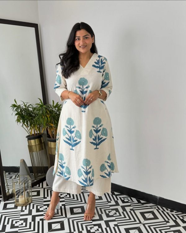 AKSHAR DESIGNER MARRIGOLD COTTON CORD SET WHOLESALE