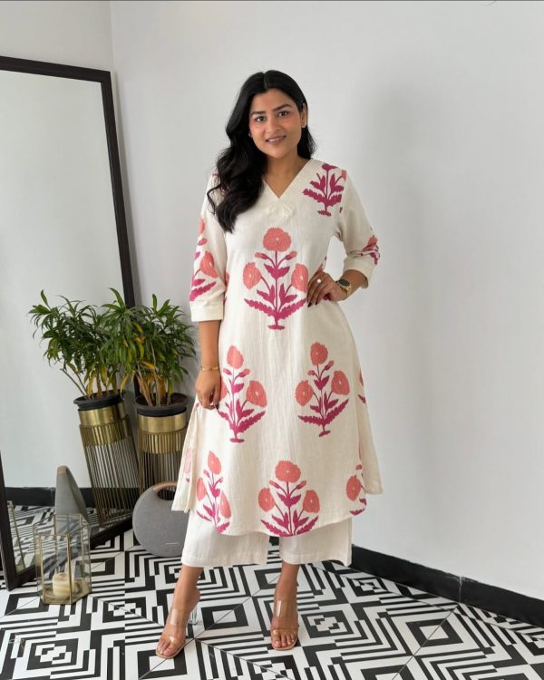 AKSHAR DESIGNER MARRIGOLD COTTON CORD SET WHOLESALE
