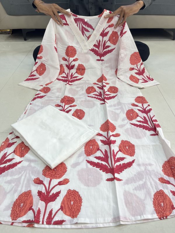 AKSHAR DESIGNER MARRIGOLD COTTON CORD SET WHOLESALE