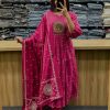 AKSHAR DESIGNER PINK VHALI COTTON KURTI