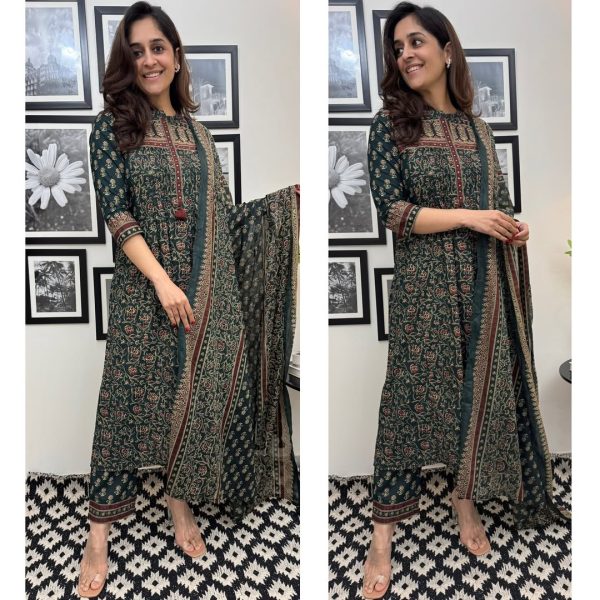 AKSHAR DESIGNER PURE COTTON SIDE POCKET SUITS SETS