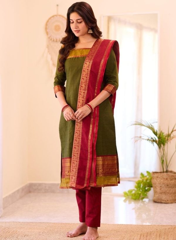 AKSHAR DESIGNER THE LAXMI MEHNDI GREEN SUITS