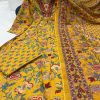 AKSHAR DESIGNER YELLOW CAMBRIC COTTON FLARED KURTI