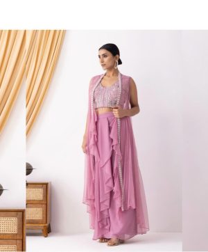 BE 332 B DESIGNER THREE PIECE HAND WORK WESTERN OUTFIT