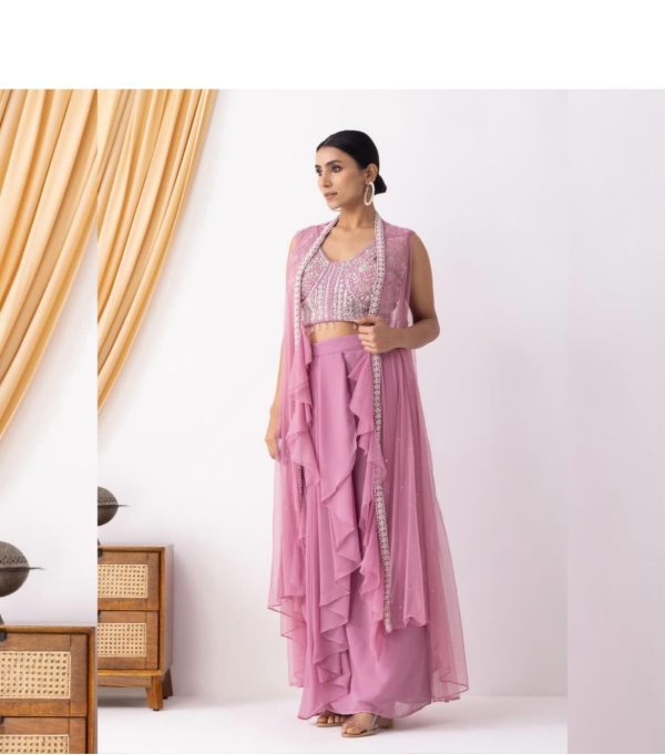 BE 332 B DESIGNER THREE PIECE HAND WORK WESTERN OUTFIT