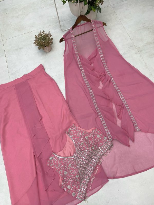 BE 332 B DESIGNER THREE PIECE HAND WORK WESTERN OUTFIT
