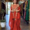 BE 344 A TRENDING CREAP SILK TOP AND SHARARA