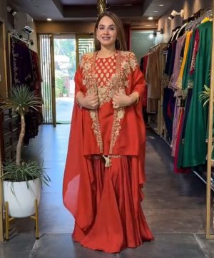 BE 344 A TRENDING CREAP SILK TOP AND SHARARA
