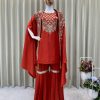 BE 344 A TRENDING CREAP SILK TOP AND SHARARA