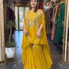 BE 344 B TRENDING CREAP SILK TOP AND SHARARA