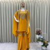 BE 344 B TRENDING CREAP SILK TOP AND SHARARA
