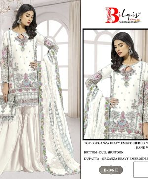 BILQIS B 106 E ORGANZA PAKISTANI SUITS IN INDIA