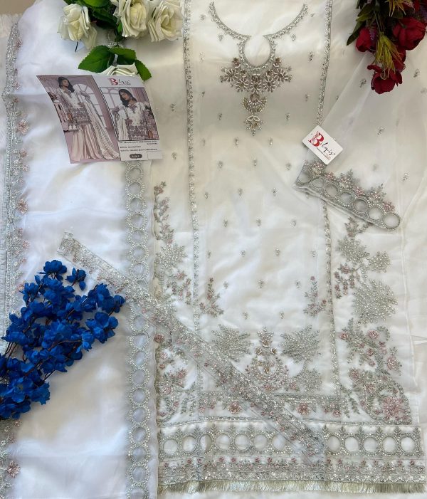 BILQIS B 106 E ORGANZA PAKISTANI SUITS IN INDIA