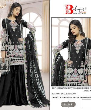 BILQIS B 106 F ORGANZA PAKISTANI SUITS IN INDIA