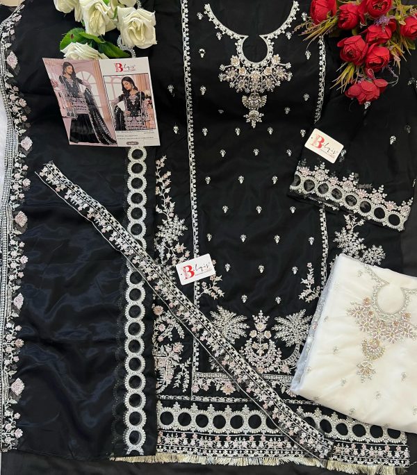 BILQIS B 106 F ORGANZA PAKISTANI SUITS IN INDIA