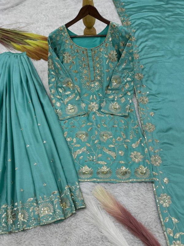 DHK 1337 A DESIGNER PLAZZO SUITS WHOLESALE