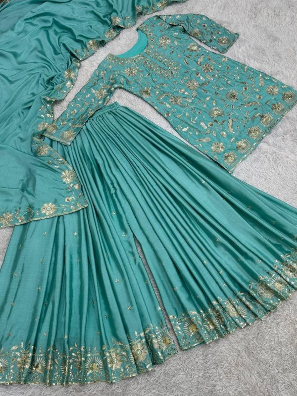 DHK 1337 A DESIGNER PLAZZO SUITS WHOLESALE
