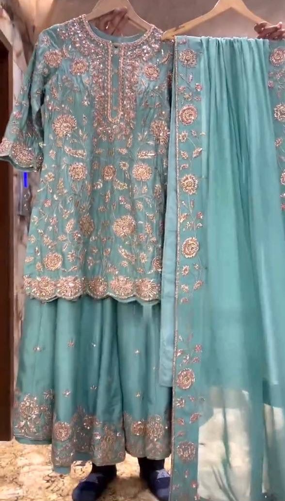 DHK 1337 A DESIGNER PLAZZO SUITS WHOLESALE