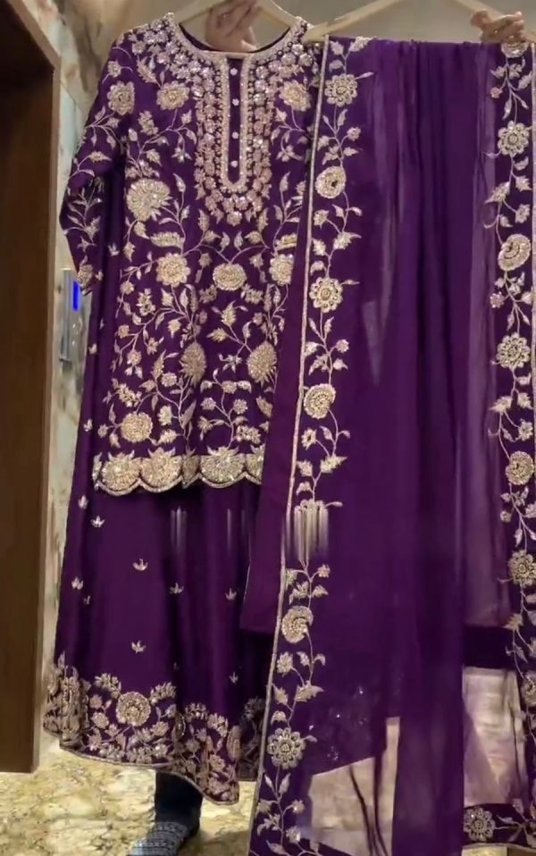 DHK 1337 B DESIGNER PLAZZO SUITS WHOLESALE