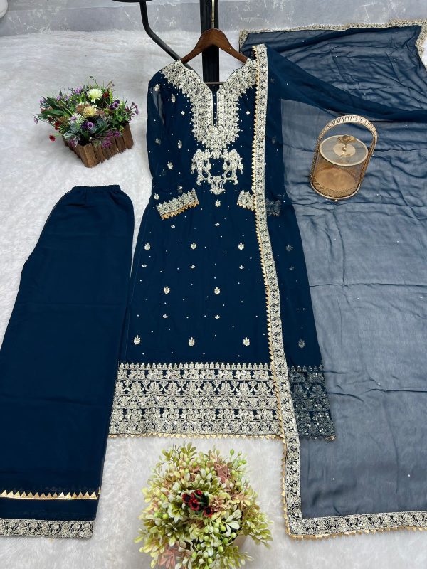 DHK 1344 DESIGNER PLAZZO SUITS WHOLESALE