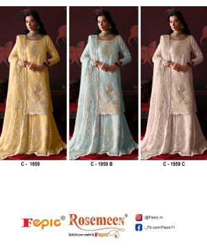 FEPIC C 1959 ROSEMEEN PAKISTANI SUITS WHOLESALE