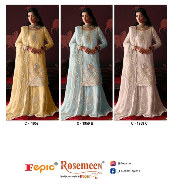 FEPIC C 1959 ROSEMEEN PAKISTANI SUITS WHOLESALE
