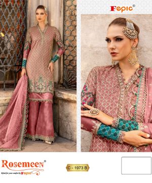 FEPIC C 1973 B ROSEMEEN ORGANZA PAKISTANI SUITS