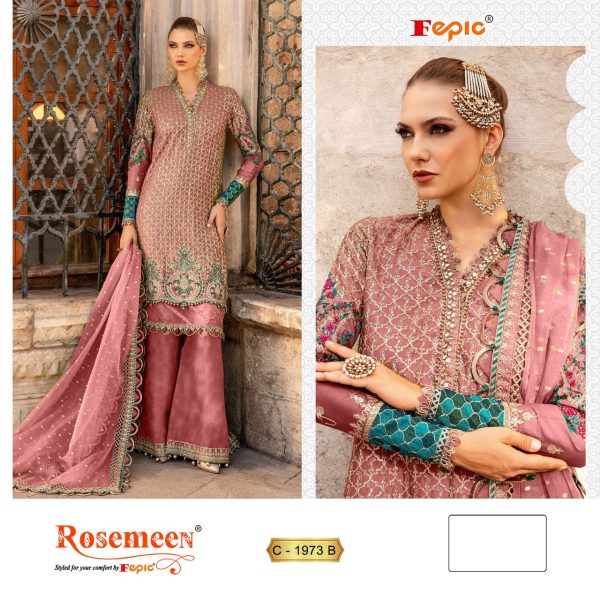 FEPIC C 1973 B ROSEMEEN ORGANZA PAKISTANI SUITS