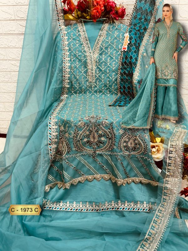 FEPIC C 1973 C ROSEMEEN ORGANZA PAKISTANI SUITS