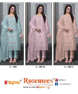 FEPIC C 1981 ROSEMEEN ORGANZA PAKISTANI SUITS