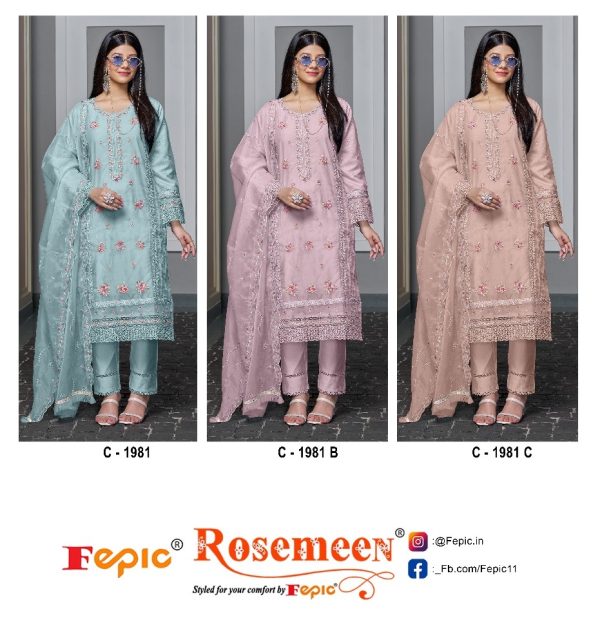 FEPIC C 1981 ROSEMEEN ORGANZA PAKISTANI SUITS